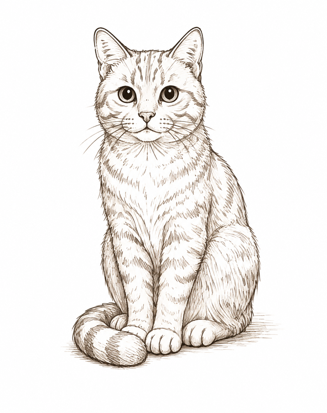 Cat Drawn Front